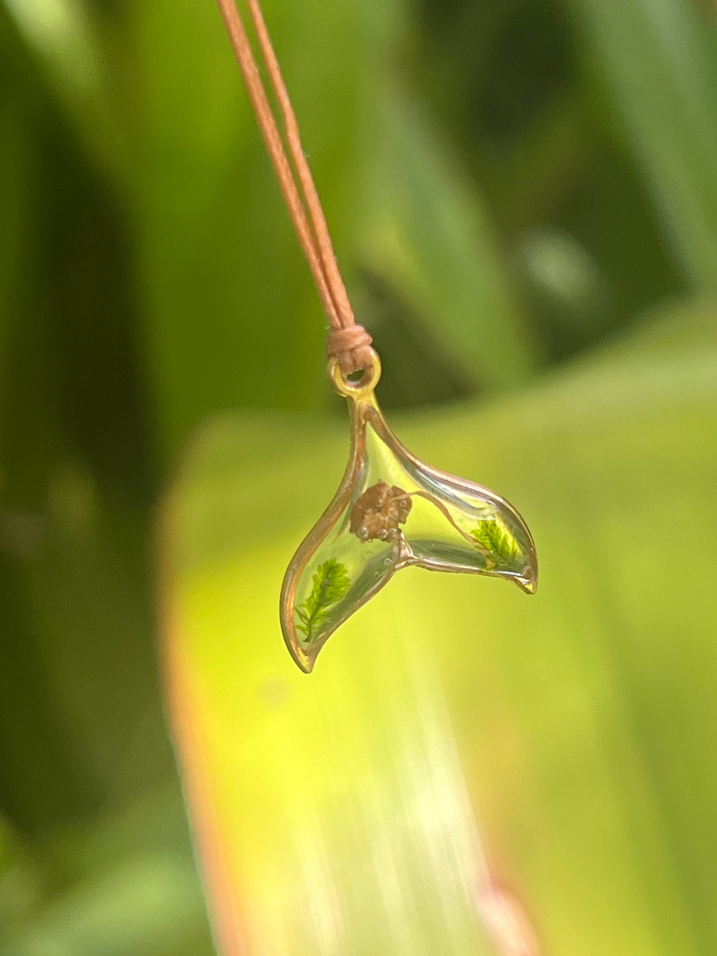 Real Mushroom Whale Tail Necklace