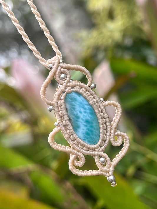Larimar Hand Woven Necklace ~ Peace, Healing, Communication