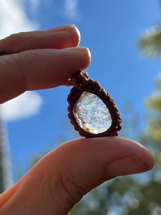 Raw Hand-Dug Australian Topaz Hand Woven Necklace ~ Positivity, Confidence, Abundance