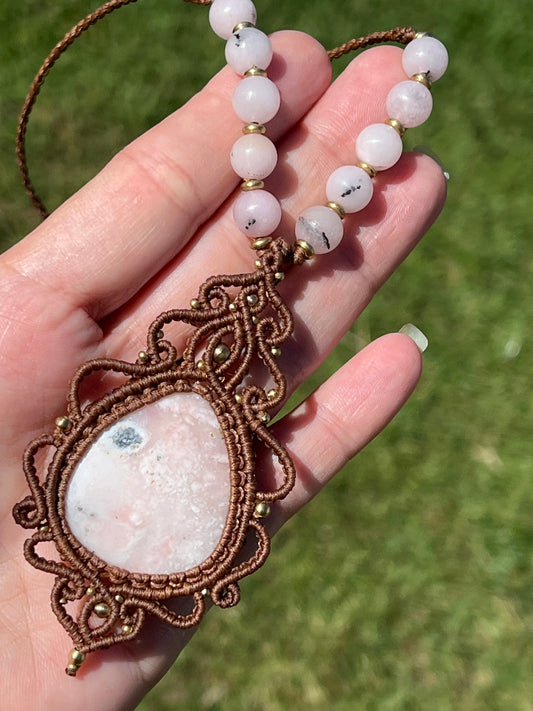 Australian Pink Opal Necklace ~ Handmade in Australia ~ Self love, Hope, Emotional healing