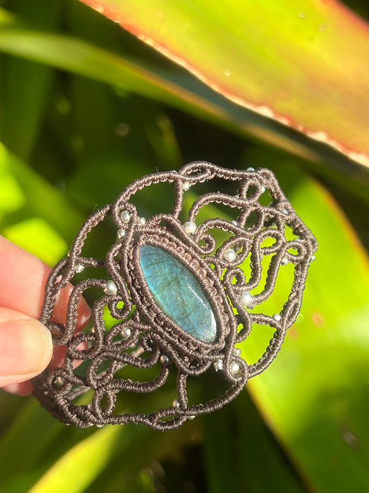 Labradorite Hand Woven Bracelet