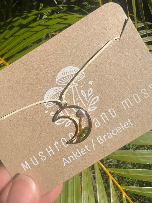 Real Mushroom Moon Necklace