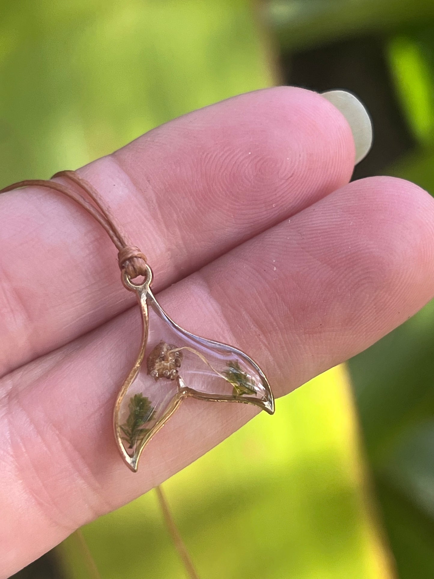 Real Mushroom Whale Tail Necklace