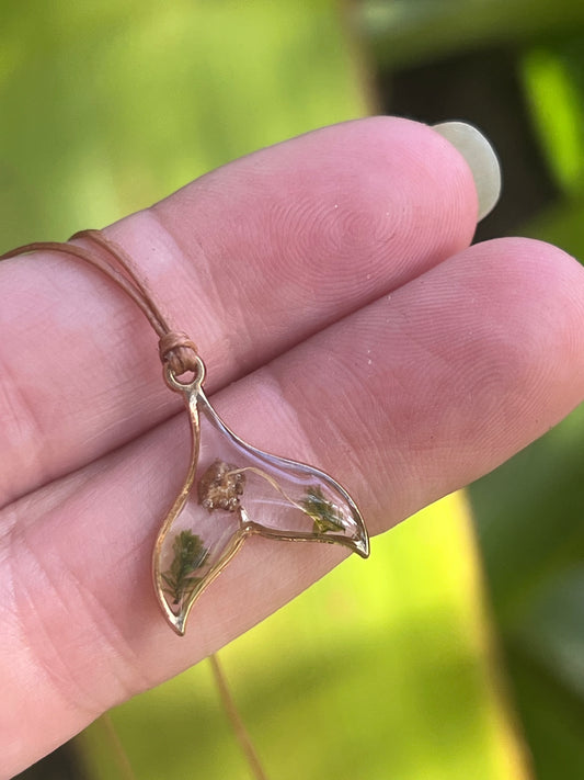 Real Mushroom Whale Tail Necklace