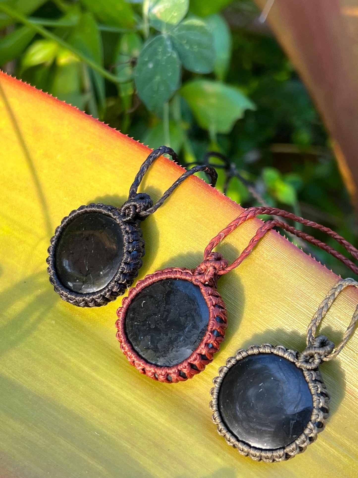 Shungite Hand Woven Necklace ~ Protection, Grounding, Strength