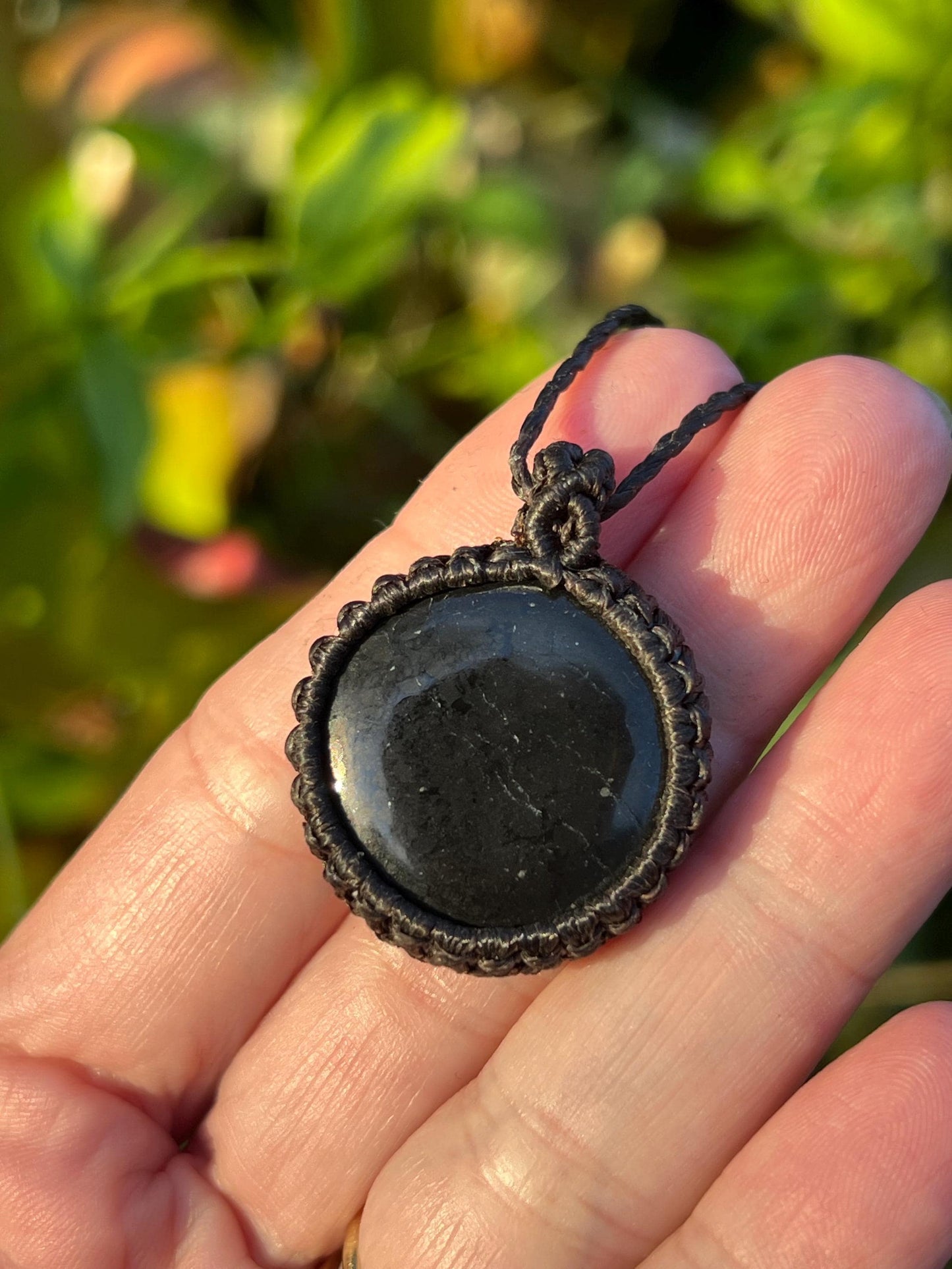 Shungite Hand Woven Necklace ~ Protection, Grounding, Strength