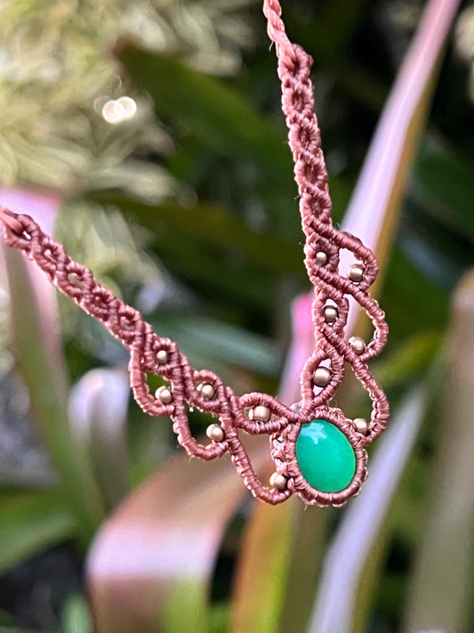 Australian Chrysoprase Hand Woven Necklace ~ Joy, Abundance, Growth