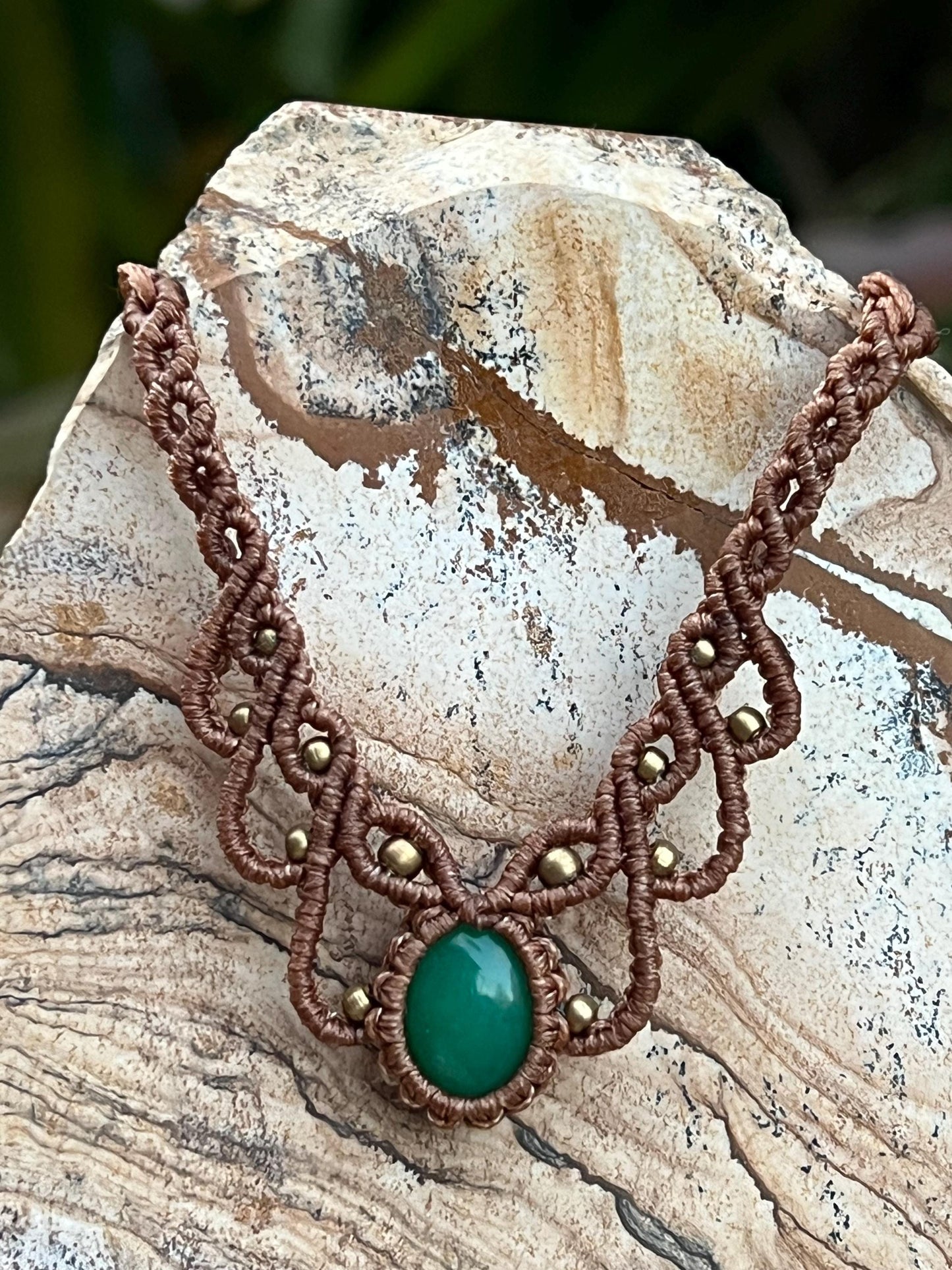 Australian Chrysoprase Hand Woven Necklace ~ Joy, Abundance, Growth