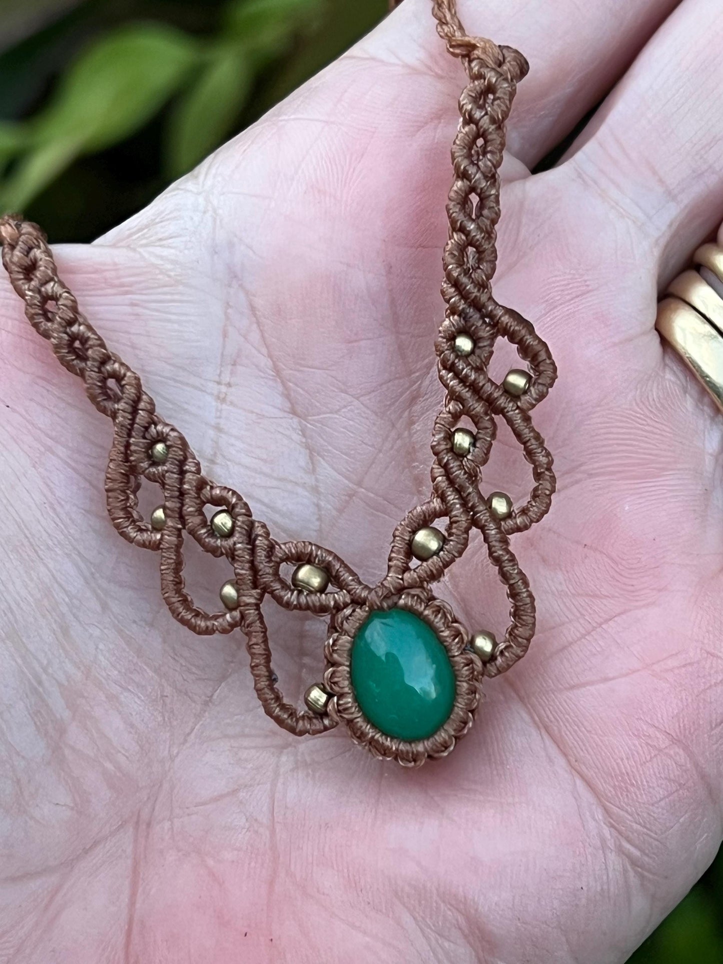 Australian Chrysoprase Hand Woven Necklace ~ Joy, Abundance, Growth