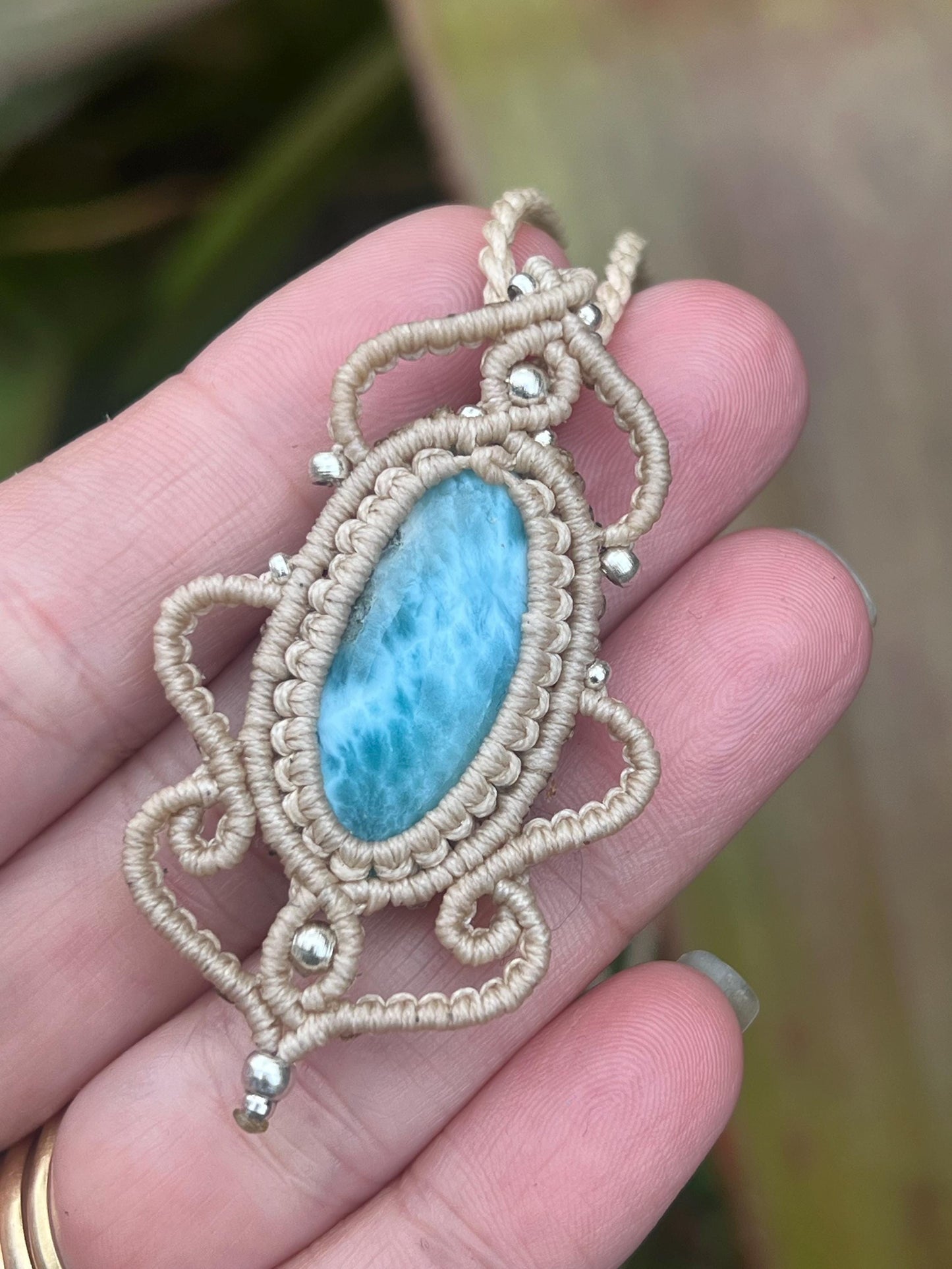 Larimar Hand Woven Necklace ~ Peace, Healing, Communication