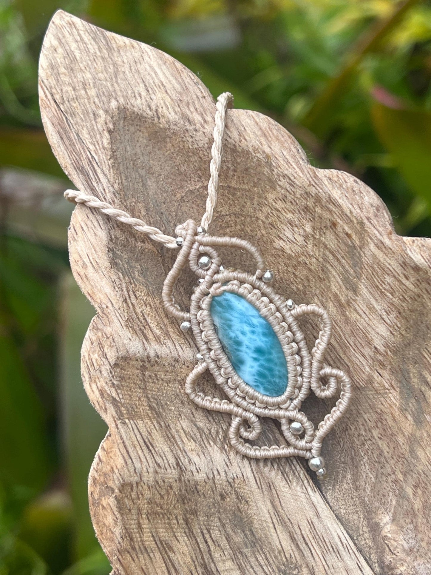 Larimar Hand Woven Necklace ~ Peace, Healing, Communication