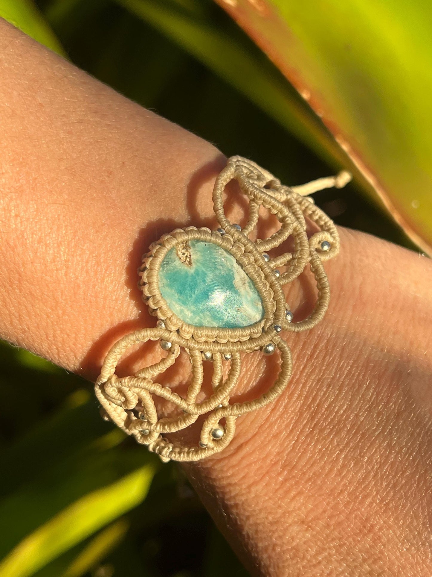 Blue Aragonite Hand Woven Bracelet ~ Peace, Calm, Patience