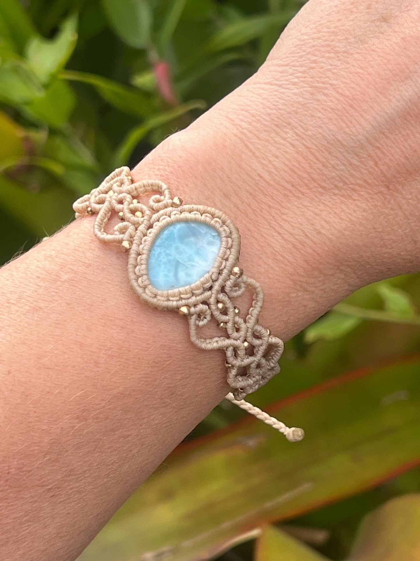 Larimar Hand Woven Bracelet ~ Calm, Communication, Healing