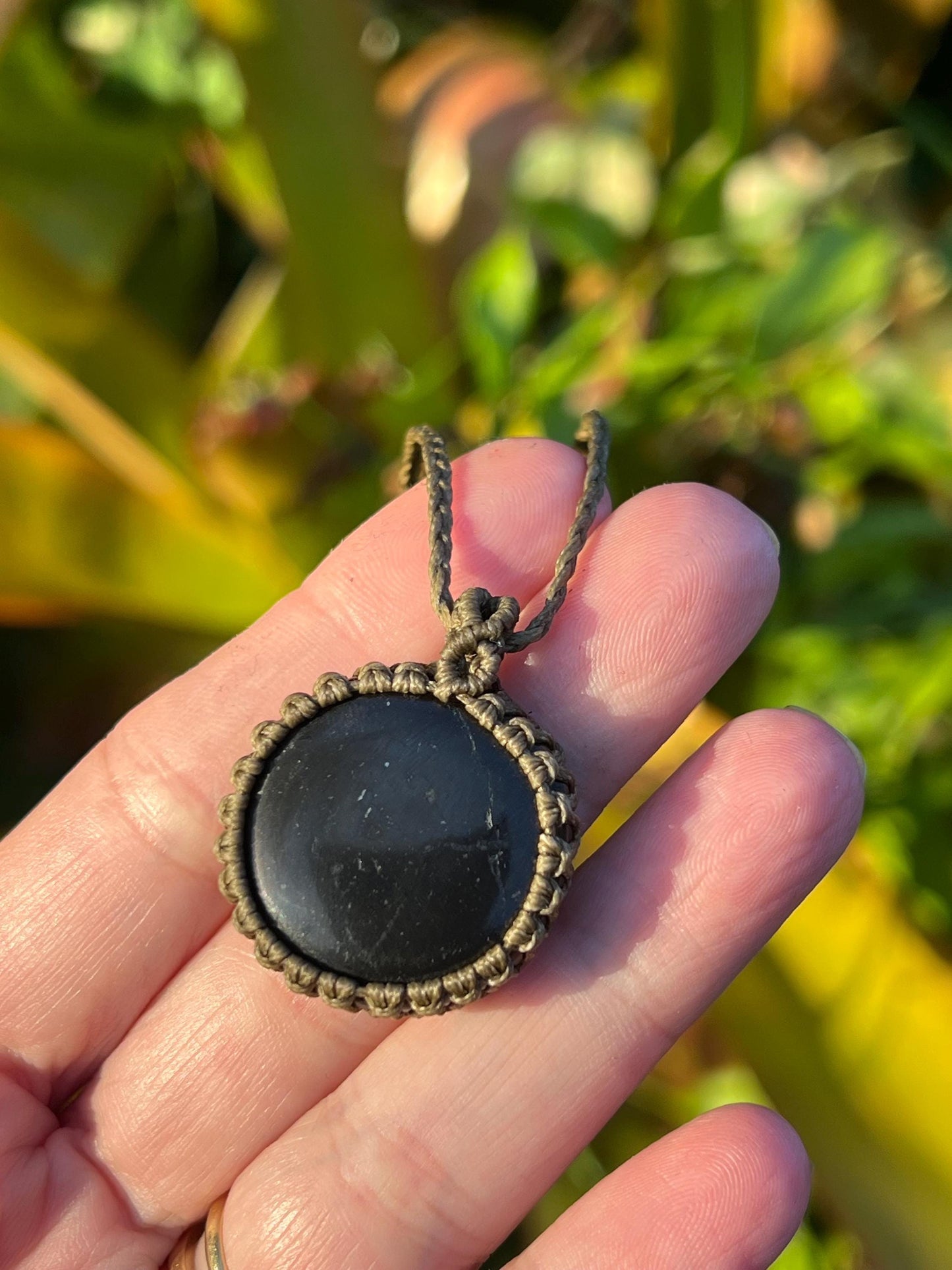 Shungite Hand Woven Necklace ~ Protection, Grounding, Strength