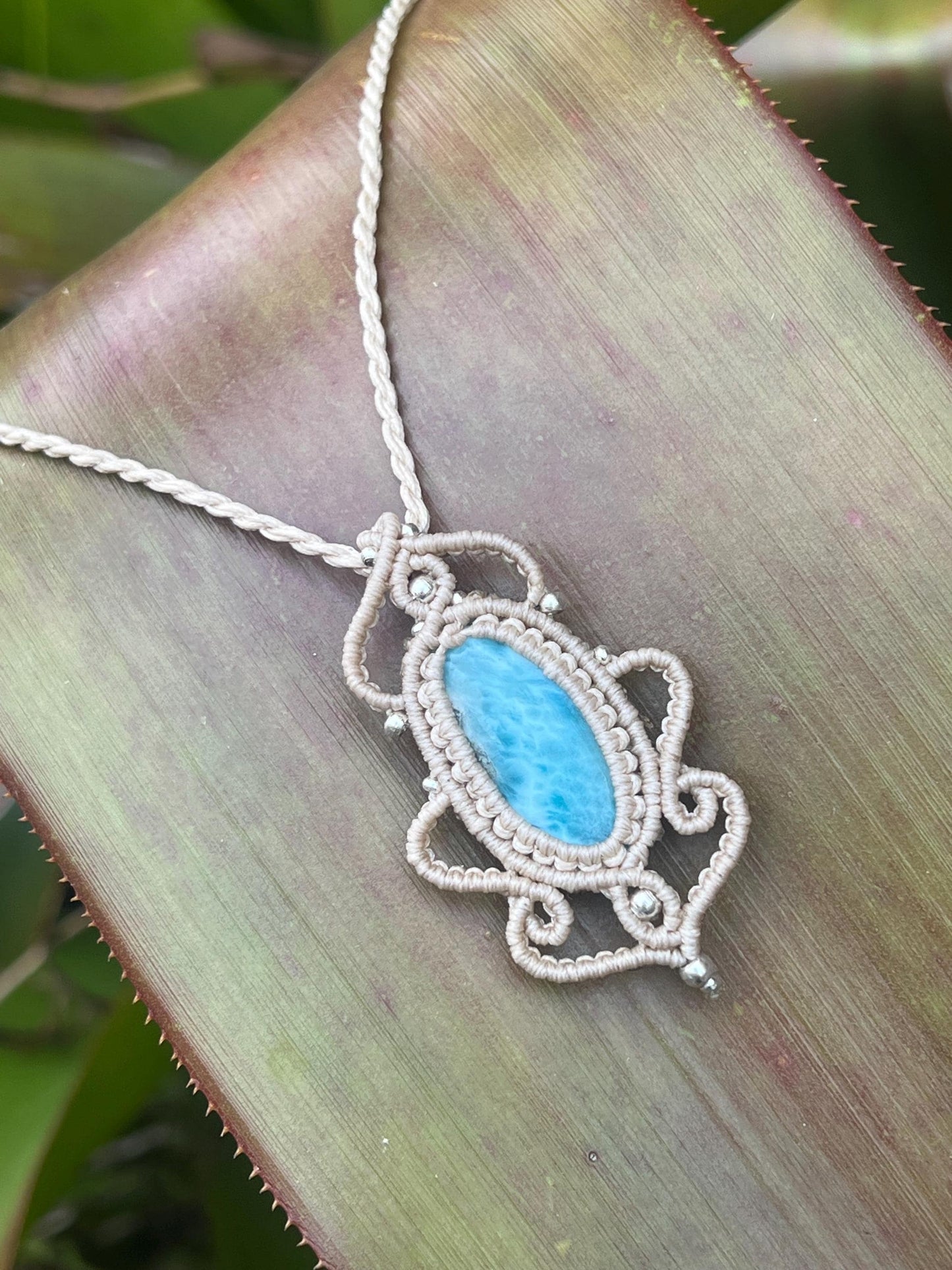 Larimar Hand Woven Necklace ~ Peace, Healing, Communication