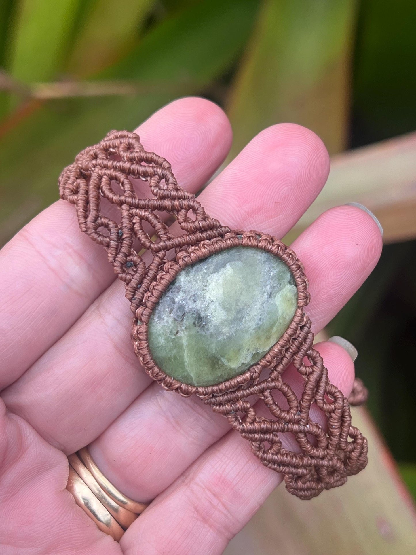 Green Garnet Micro Macramé Bracelet | Unisex Crystal Bracelet | Prosperity & Growth Stone | Handmade Australian Jewellery