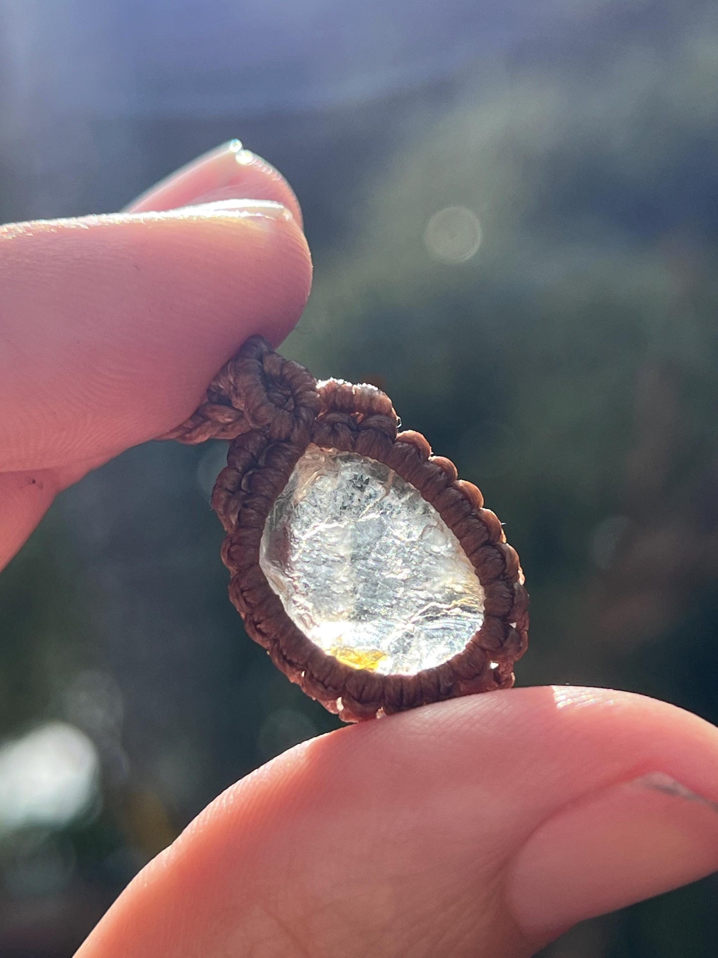 Raw Hand-Dug Australian Topaz Hand Woven Necklace ~ Positivity, Confidence, Abundance