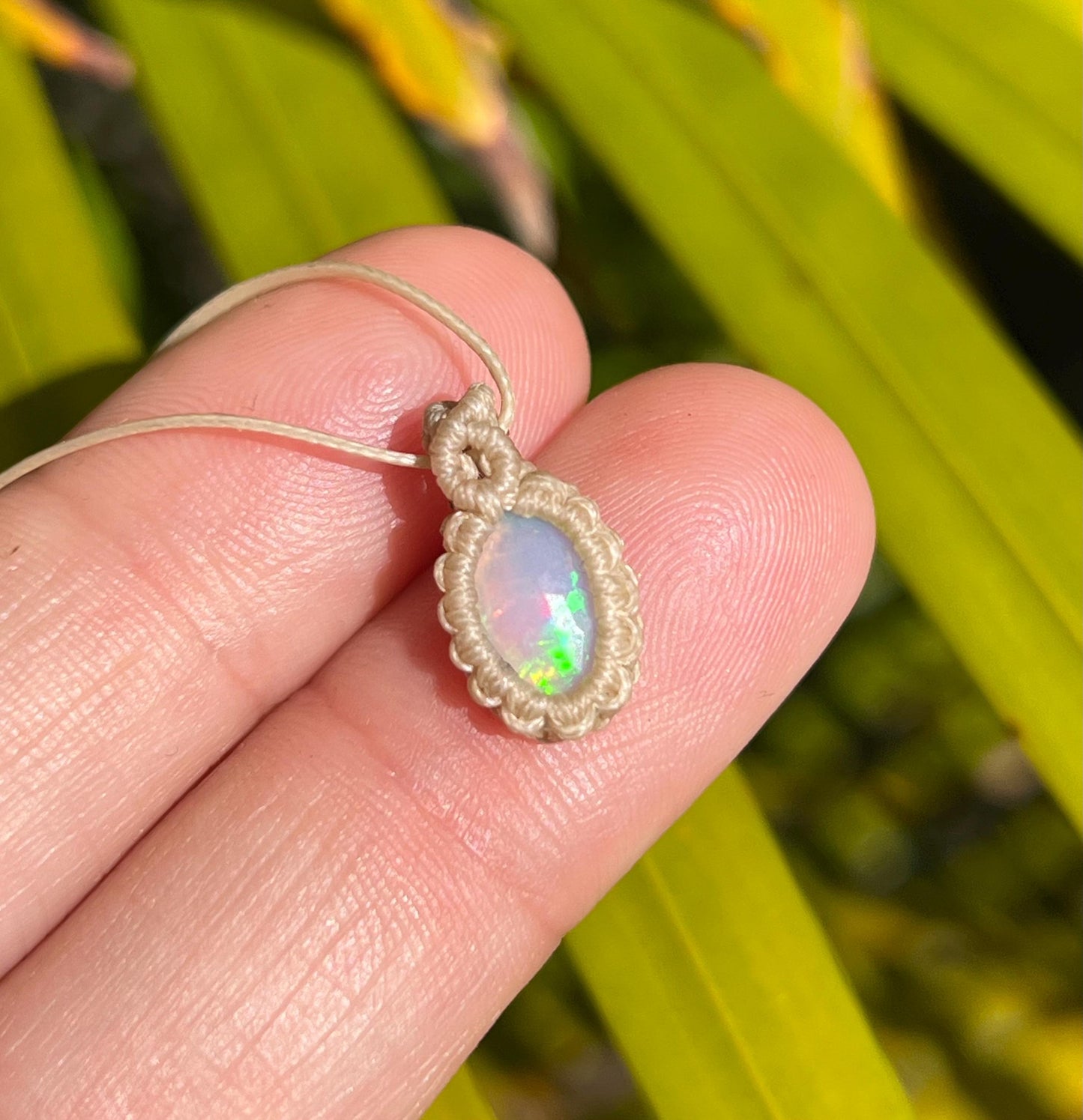 Ethiopian Opal Mini Minamalist Necklace ~ Love, Hope, Creativity