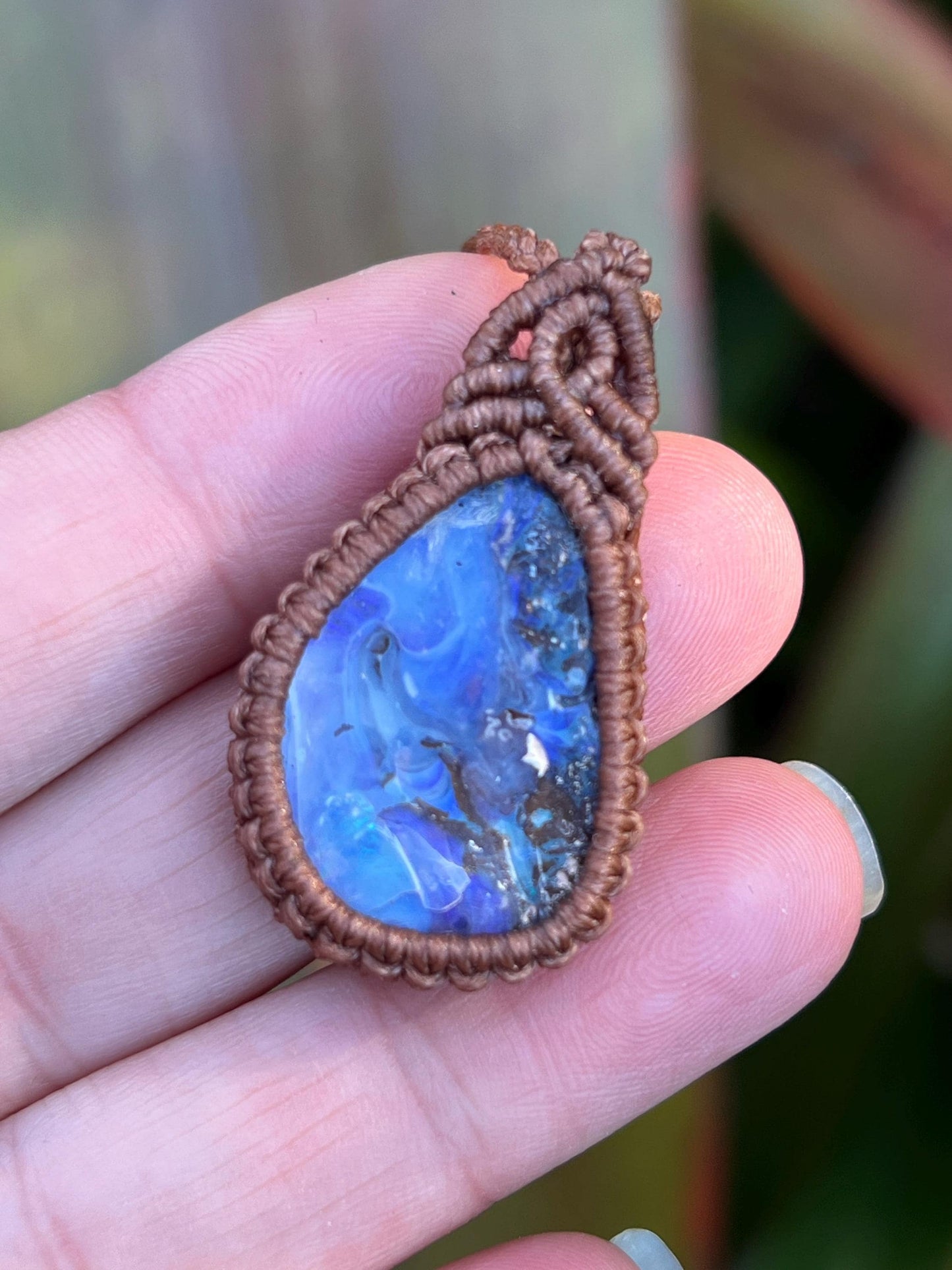 Hand-dug Queensland Boulder Opal Necklace ~ Australian Opal ~ Hand Woven
