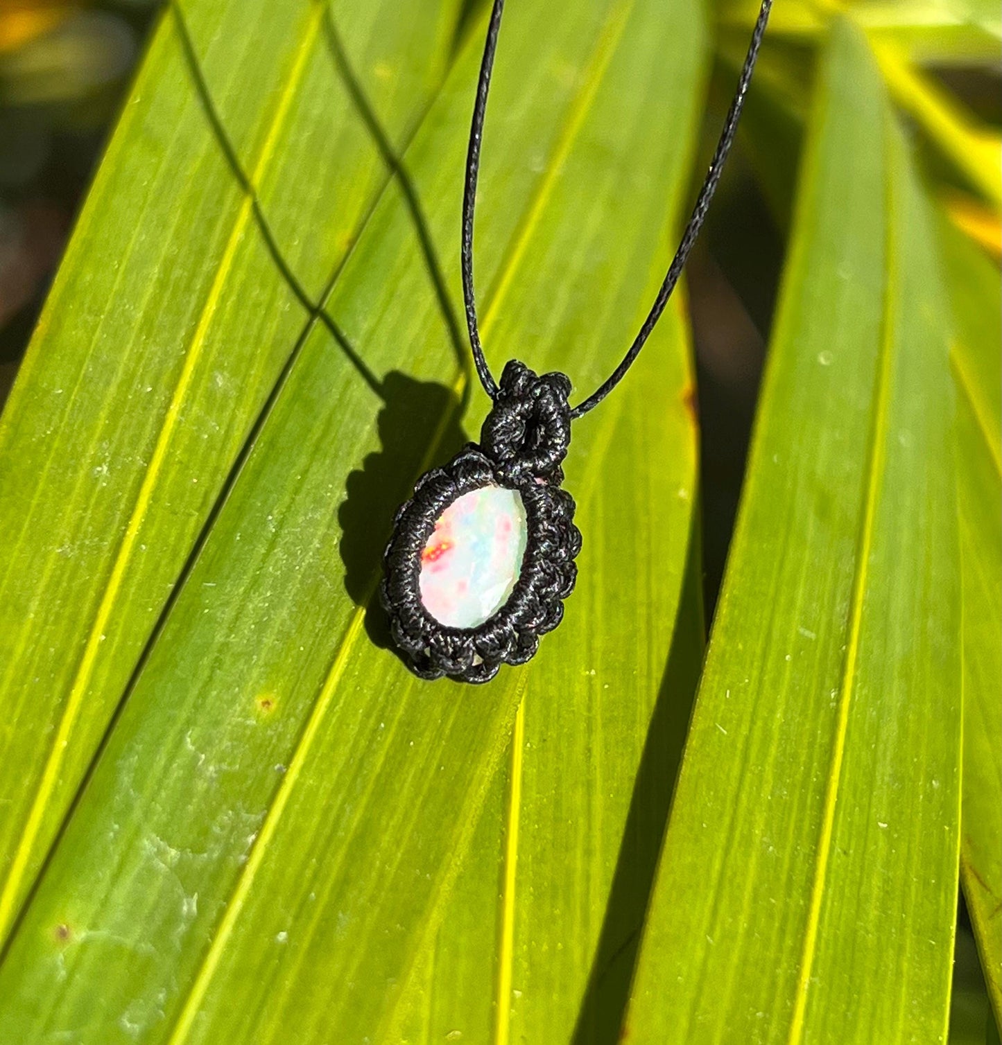Ethiopian Opal Mini Minamalist Necklace ~ Love, Hope, Creativity