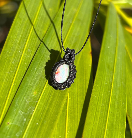 Ethiopian Opal Mini Minamalist Necklace ~ Love, Hope, Creativity