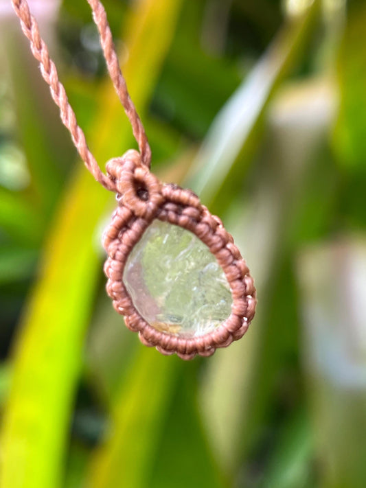 Raw Hand-Dug Australian Topaz Hand Woven Necklace ~ Positivity, Confidence, Abundance