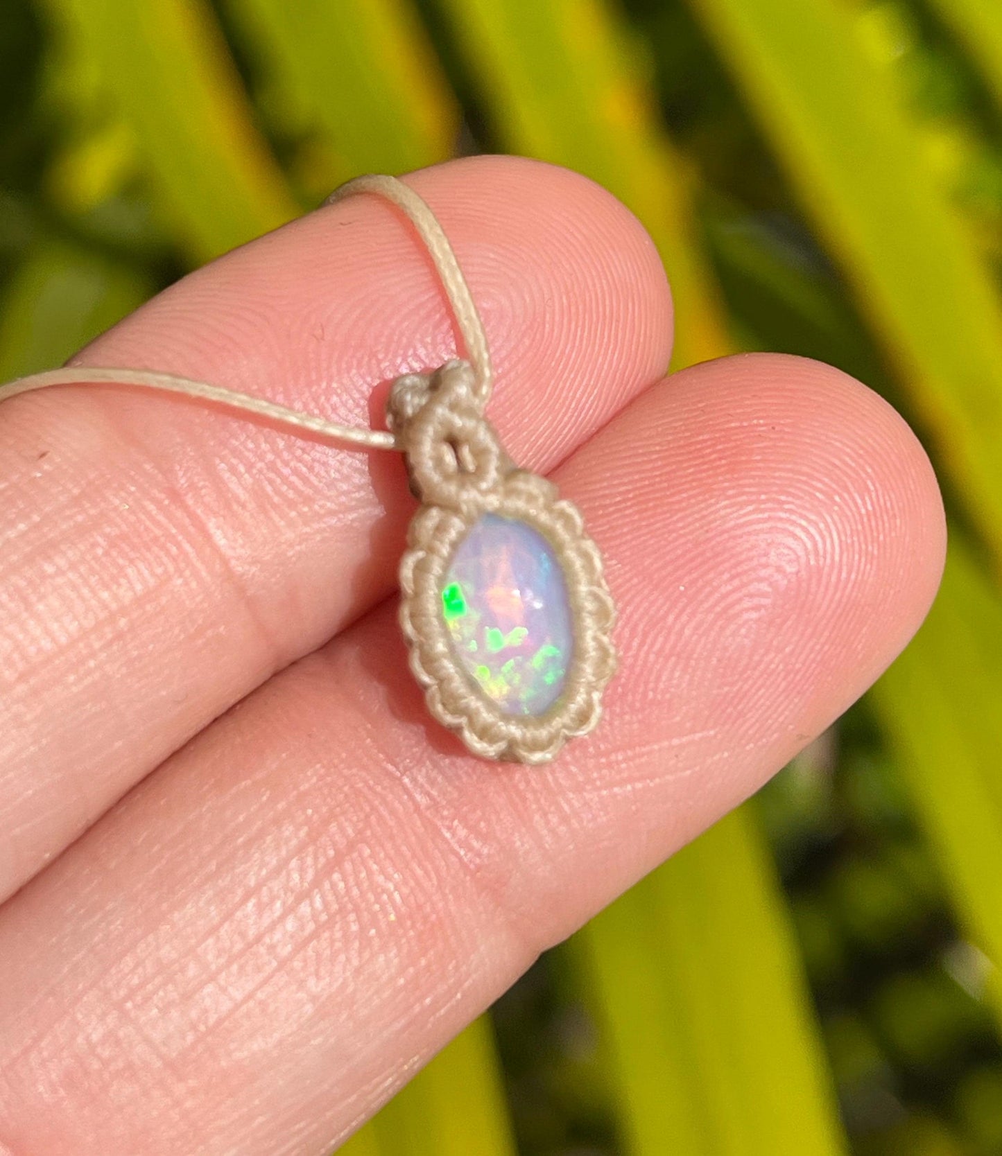 Ethiopian Opal Mini Minamalist Necklace ~ Love, Hope, Creativity