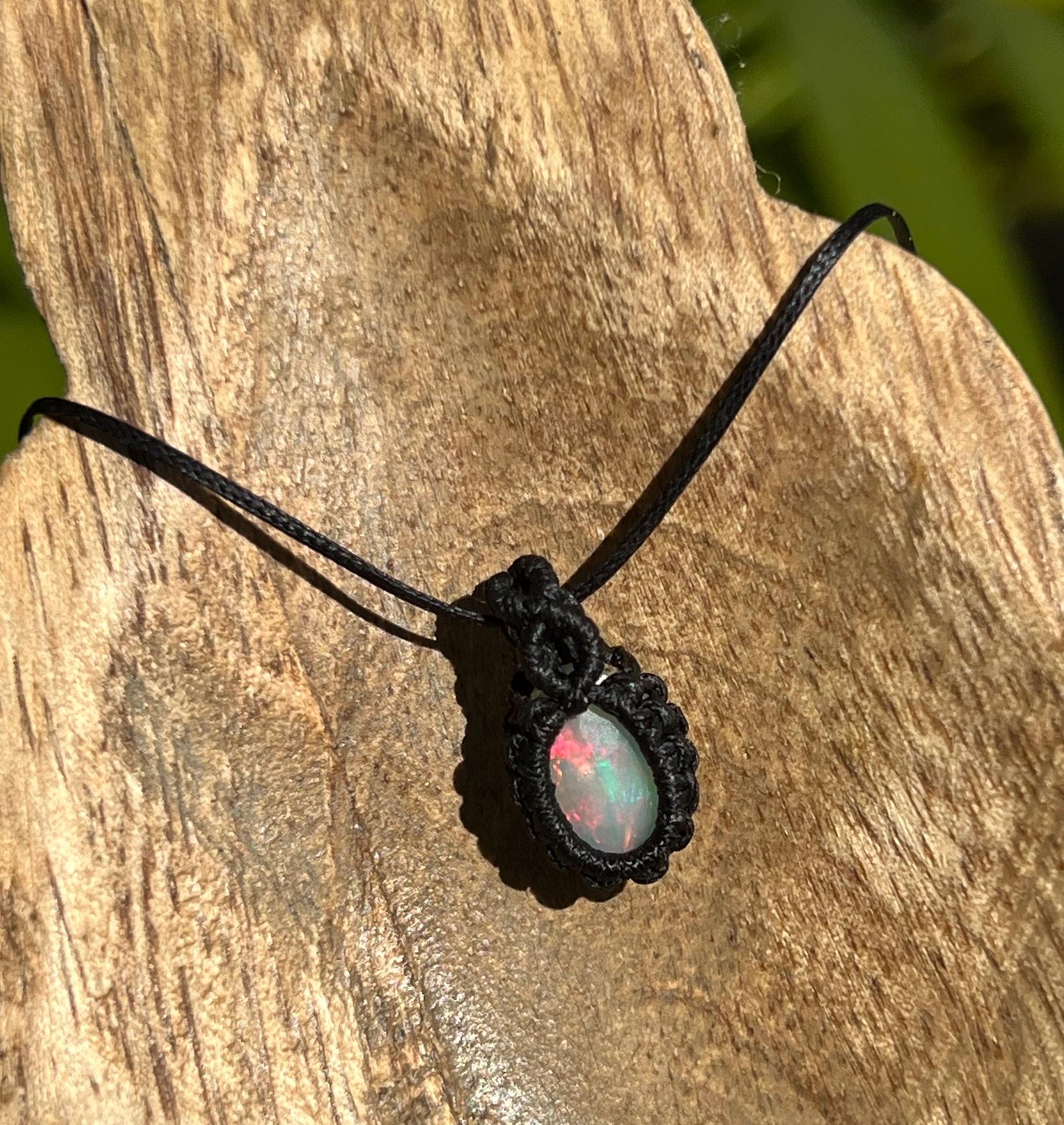 Ethiopian Opal Mini Minamalist Necklace ~ Love, Hope, Creativity