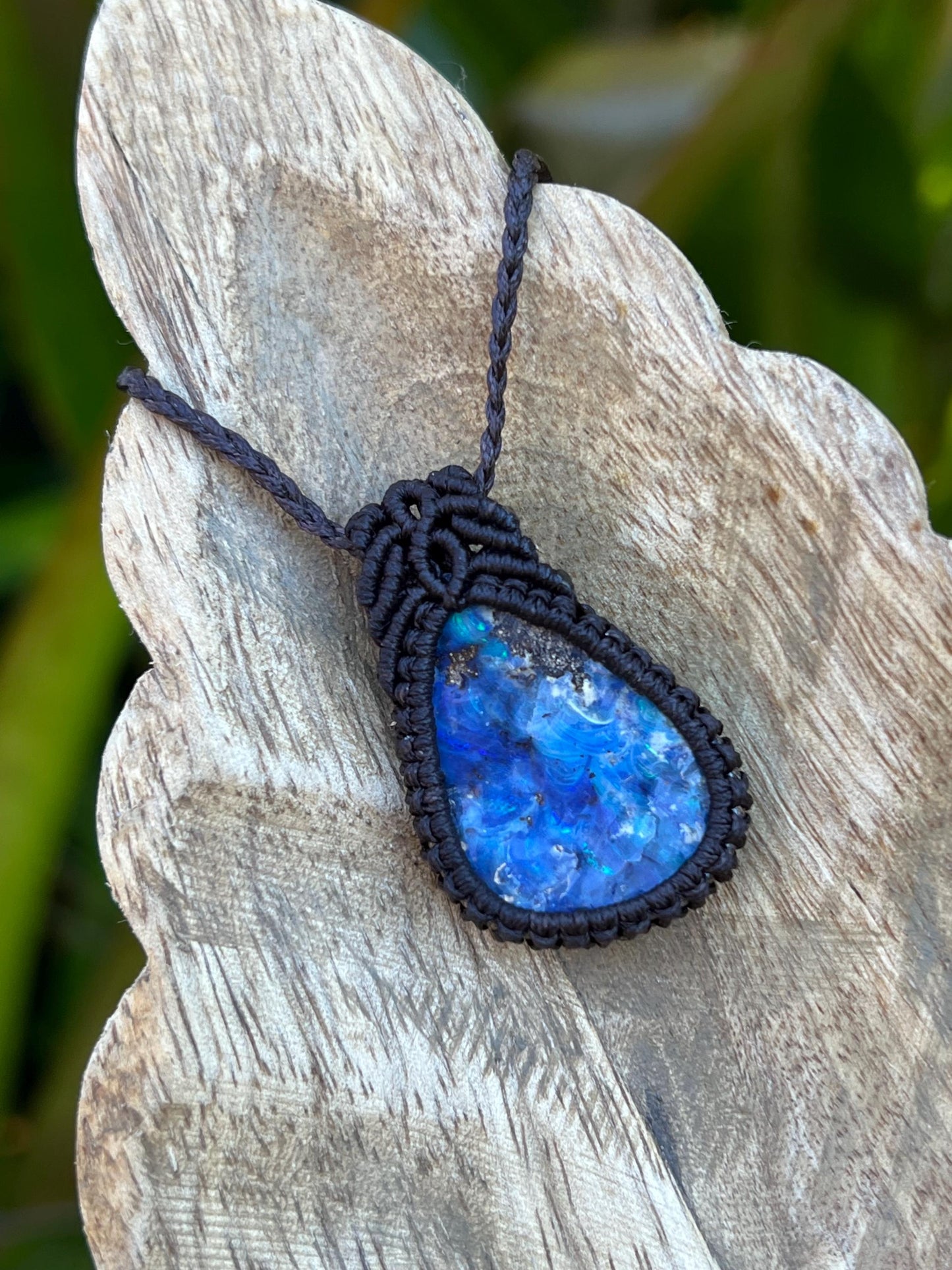 Hand-dug Queensland Boulder Opal Necklace ~ Australian Opal ~ Hand Woven