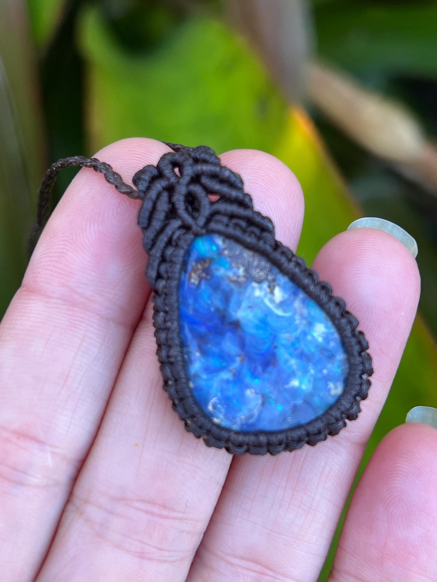 Hand-dug Queensland Boulder Opal Necklace ~ Australian Opal ~ Hand Woven