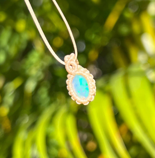 Ethiopian Opal Mini Minamalist Necklace ~ Love, Hope, Creativity