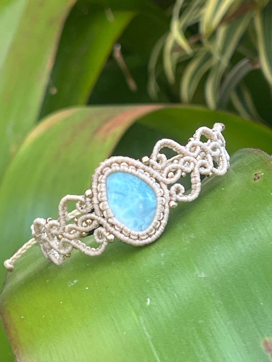 Larimar Hand Woven Bracelet ~ Calm, Communication, Healing