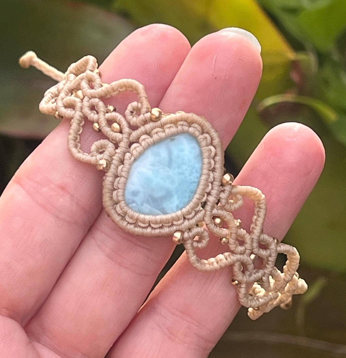 Larimar Hand Woven Bracelet ~ Calm, Communication, Healing
