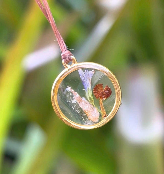 Real Aussie Mini Mushroom Necklace with Australian Smoky Quartz ~ Minimalist Nature Jewellery ~ Cottagecore Necklace ~ Handmade in Aus