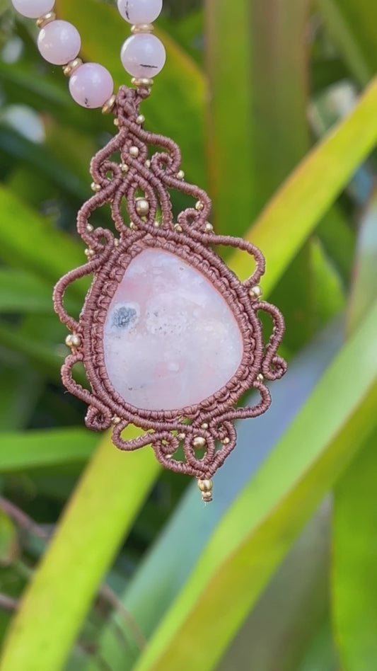 Australian Pink Opal Necklace ~ Handmade in Australia ~ Self love, Hope, Emotional healing
