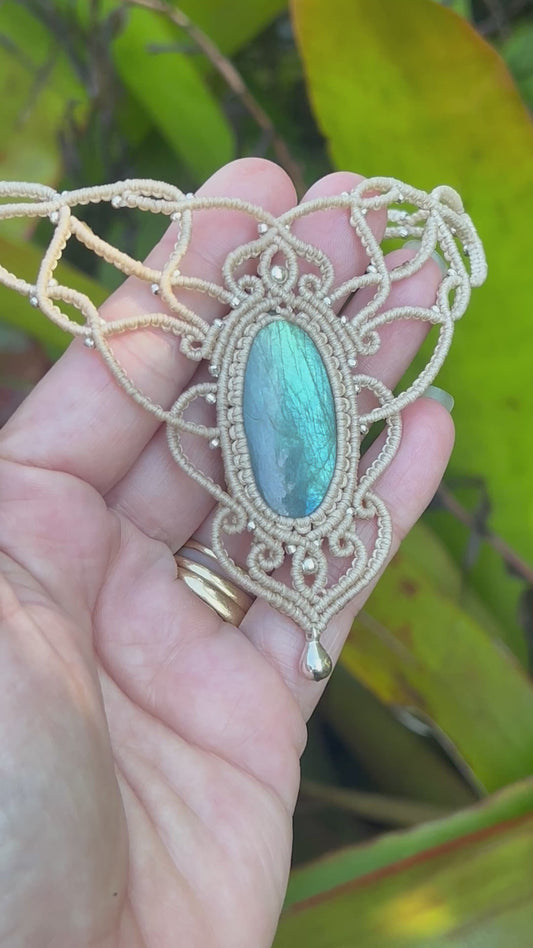 Labradorite Hand Woven Necklace ~ Protection, Transformation, Intuition